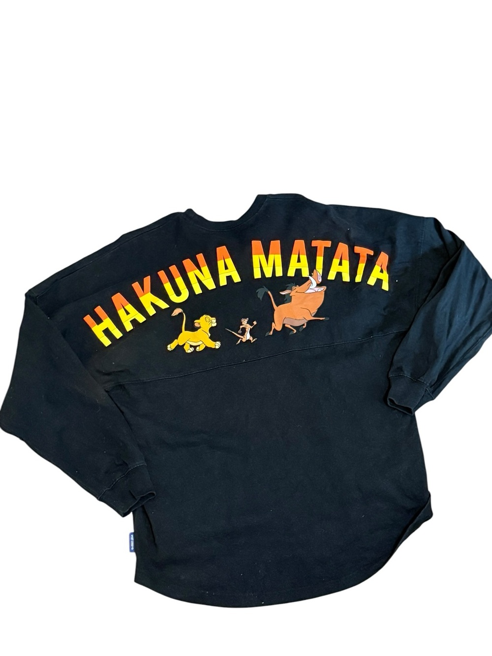 Disney‎ Spirit Jersey The Lion King Hakuna Matata Black Long Sleeve Shirt Medium